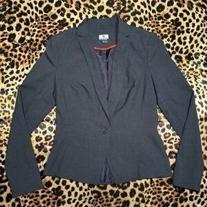 Worthington Gray One Button Center Blazer
